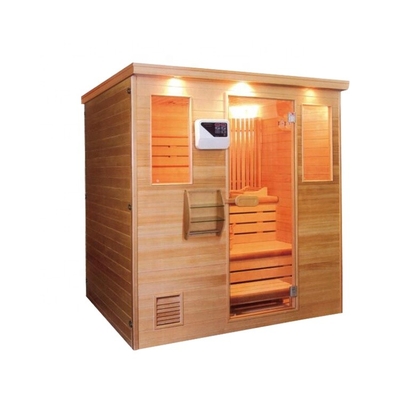 Prefab ξύλινο αλατισμένο δωμάτιο 4 γωνιών σάουνα ατμού προσώπων για το δωμάτιο ξενοδοχείου
